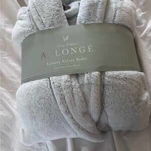 Luxury Velvet Robe - Soft light blue/ gray